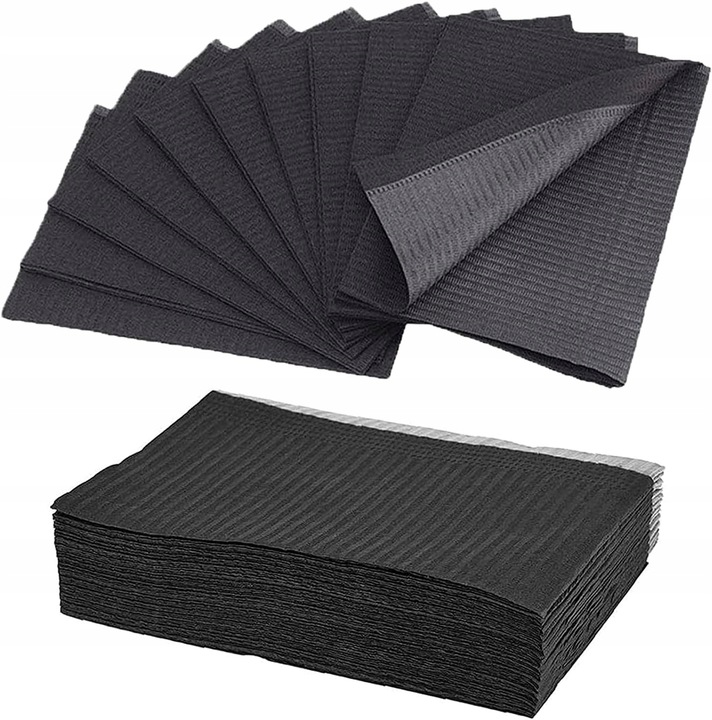 PODKŁAD medyczny PODFOLIOWANY SERWETA MEDYCZNA 33cm x 45cm CZARNA 50 sztuk